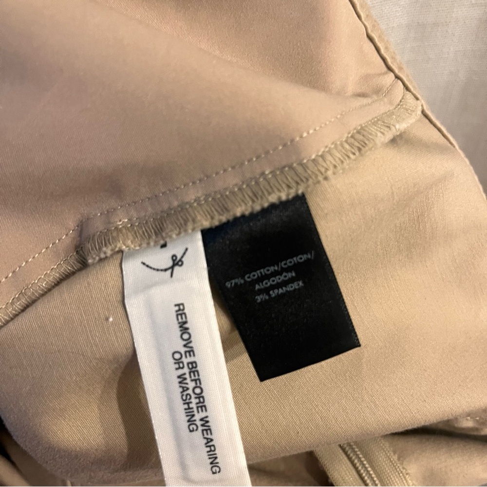 Ann Taylor Petite Khaki Button Front Skirt - Picture 9 of 10